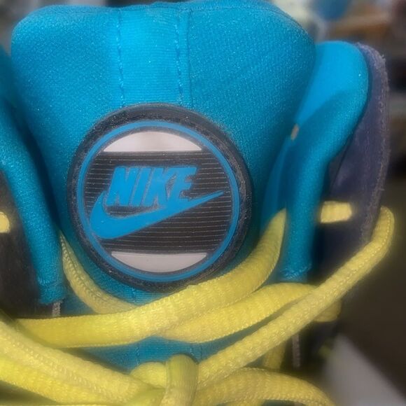 Nike Air Flight High Can’t Jump Blue Sneakers with Yellow Laces Men Size 12 USA - Picture 9 of 15